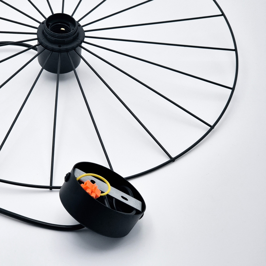 Suspension filaire MONTANA 1xE27/15W/230V d. 45 cm noir