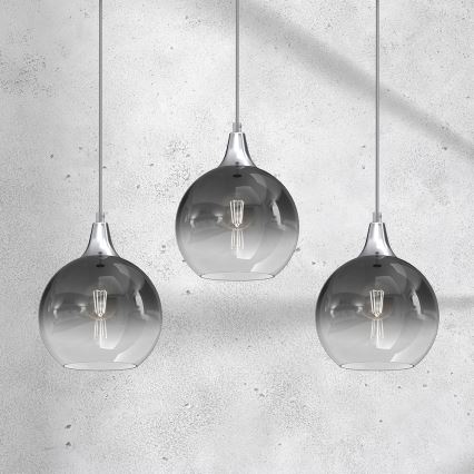 Suspension filaire MONTE 3xE27/60W/230V d. 20 cm chrome mat