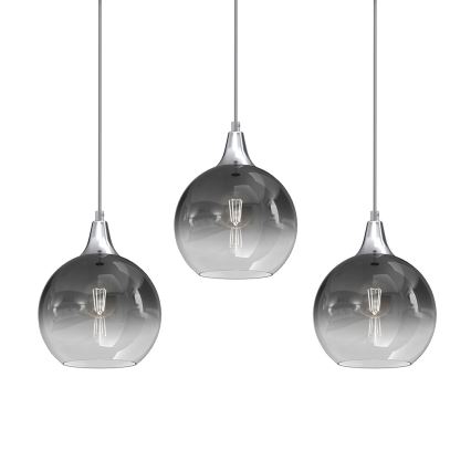 Suspension filaire MONTE 3xE27/60W/230V d. 20 cm chrome mat