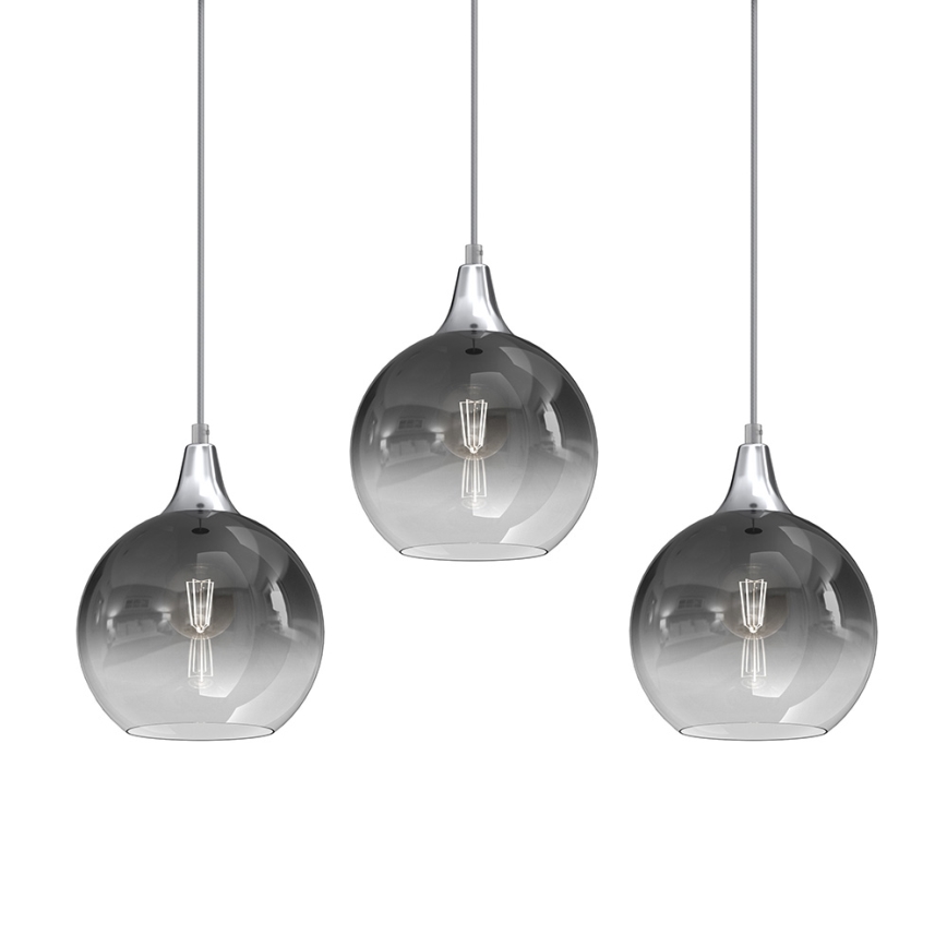 Suspension filaire MONTE 3xE27/60W/230V d. 20 cm chrome mat