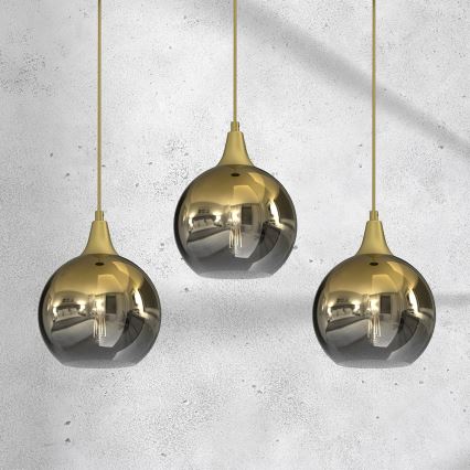 Suspension filaire MONTE 3xE27/60W/230V doré