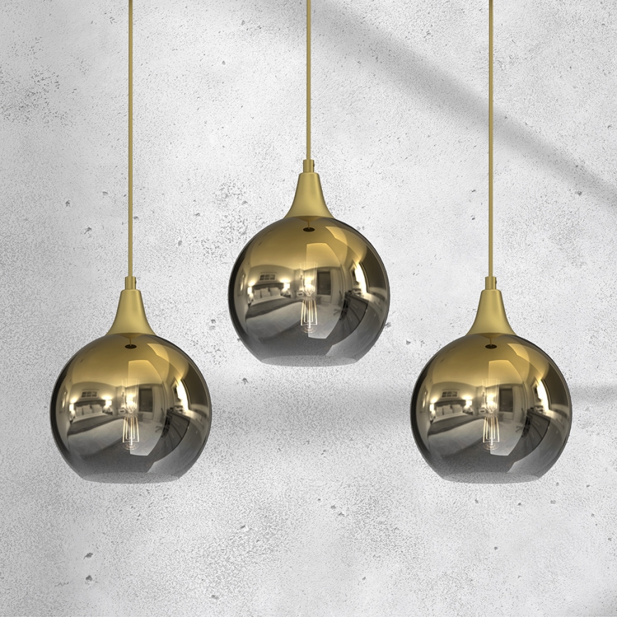 Suspension filaire MONTE 3xE27/60W/230V doré