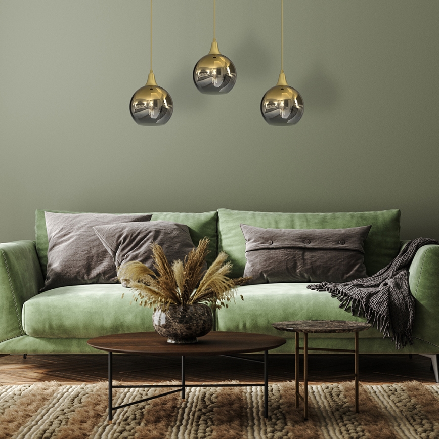 Suspension filaire MONTE 3xE27/60W/230V doré