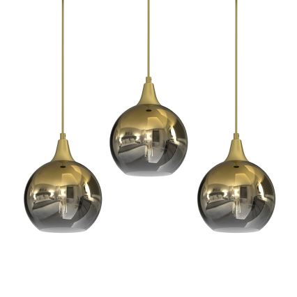 Suspension filaire MONTE 3xE27/60W/230V doré