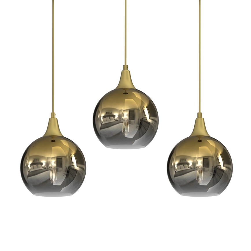 Suspension filaire MONTE 3xE27/60W/230V doré