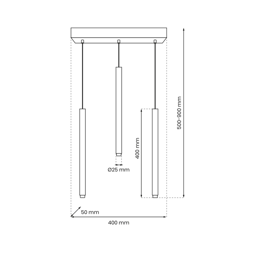 Suspension filaire MONZA 3xG9/8W/230V noir/doré