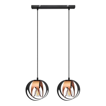 Suspension filaire MOONLIGHT 2xE27/15W/230V noir/cuivre
