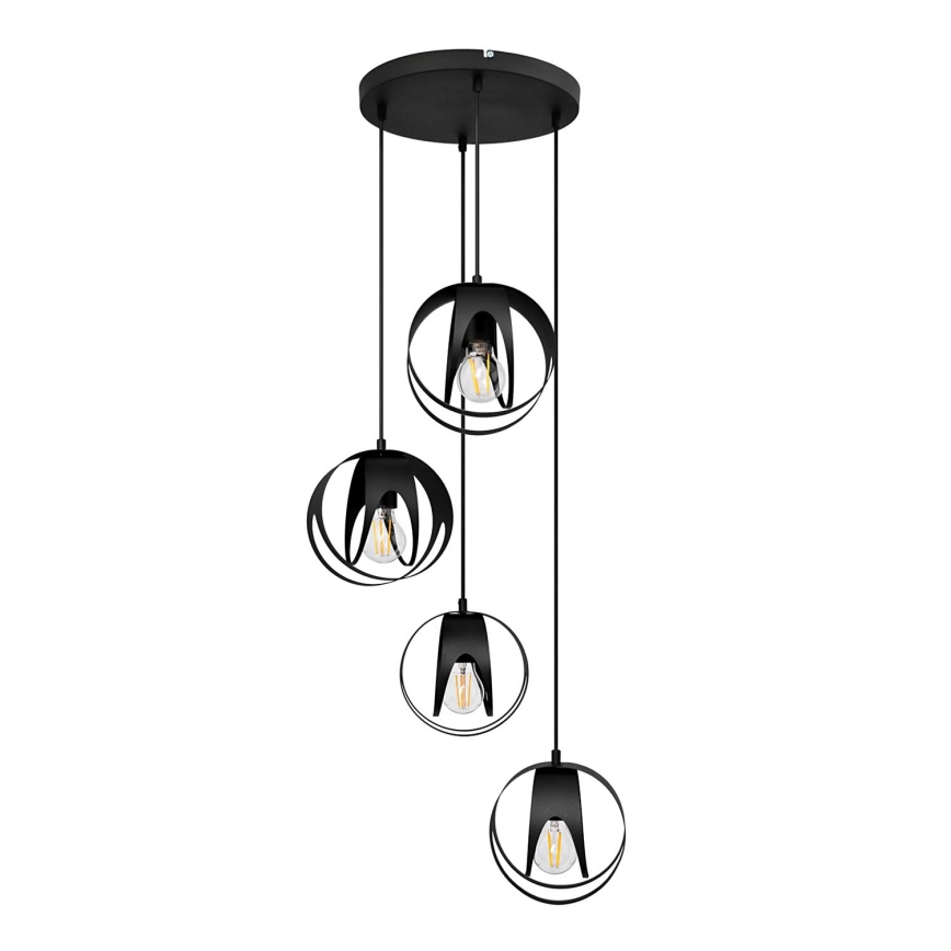 Suspension filaire MOONLIGHT 4xE27/15W/230V noir