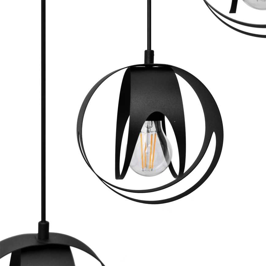 Suspension filaire MOONLIGHT 4xE27/15W/230V noir