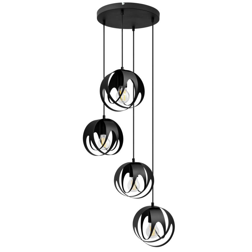 Suspension filaire MOONLIGHT 4xE27/15W/230V noir