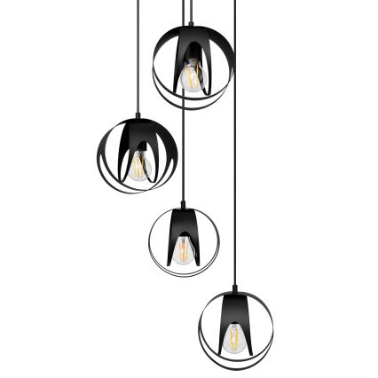 Suspension filaire MOONLIGHT 4xE27/15W/230V noir