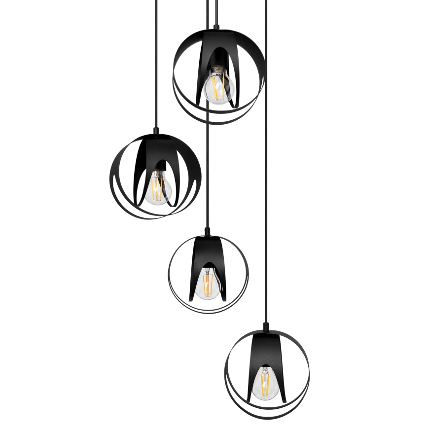 Suspension filaire MOONLIGHT 4xE27/15W/230V noir