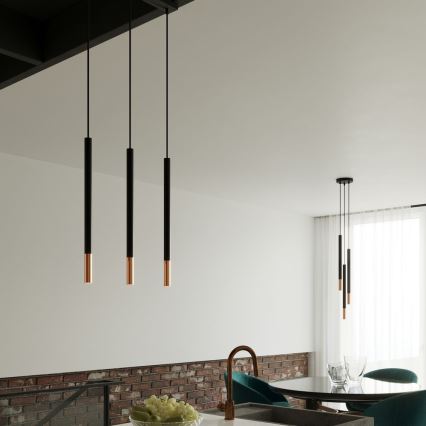 Suspension filaire MOSAIC 1xG9/12W/230V noire/cuivre