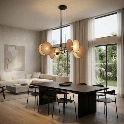 Suspension filaire MOTIF 4xE14/10W/230V beige