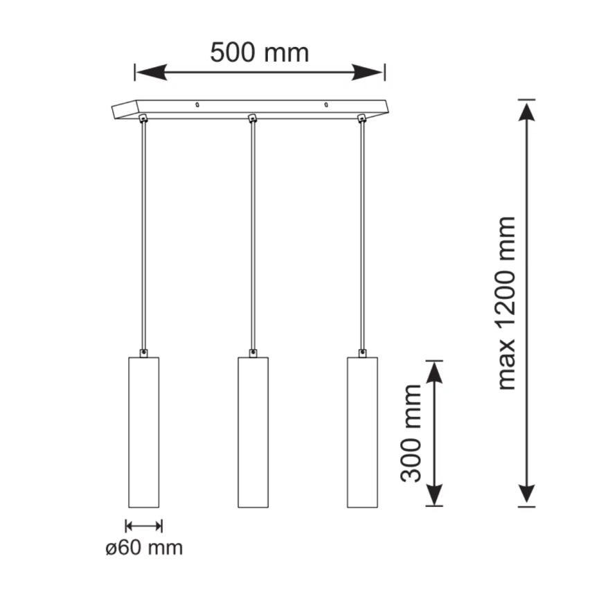 Suspension filaire NAPOLI 3xGU10/8W/230V