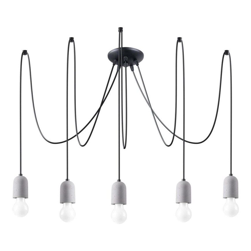 Suspension filaire NESO 5xE27/15W/230V araignée béton