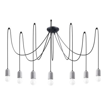 Suspension filaire NESO 7xE27/15W/230V araignée béton