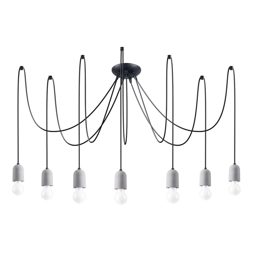 Suspension filaire NESO 7xE27/15W/230V araignée béton
