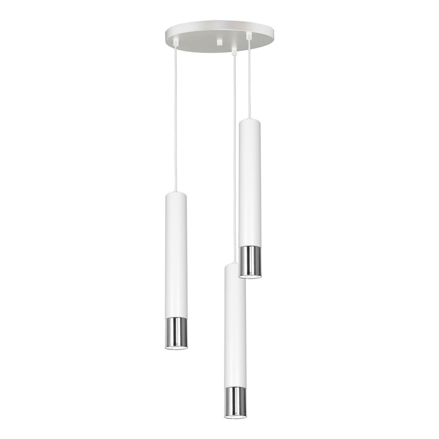 Suspension filaire NEST 3xGU10/8W/230V blanc/chrome brillant