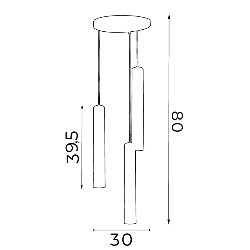 Suspension filaire NEST 3xGU10/8W/230V blanc/chrome brillant