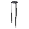 Suspension filaire NEST 3xGU10/8W/230V noir/chrome brillant