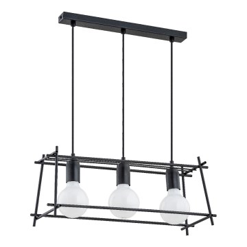 Suspension filaire NETI 3xE27/15W/230V noir