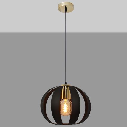 Suspension filaire NEWTON 1xE27/15W/230V noir/doré