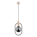 Suspension filaire NIKI 1xE14/10W/230V noir/beige