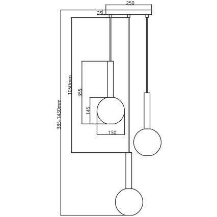 Suspension filaire NIKO 3xG9/9W/230V doré