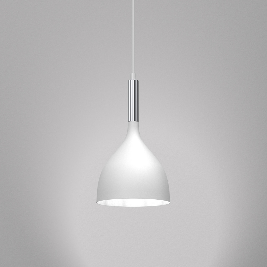 Suspension filaire NOAK 1xE27/15W/230V blanc/chrome brillant