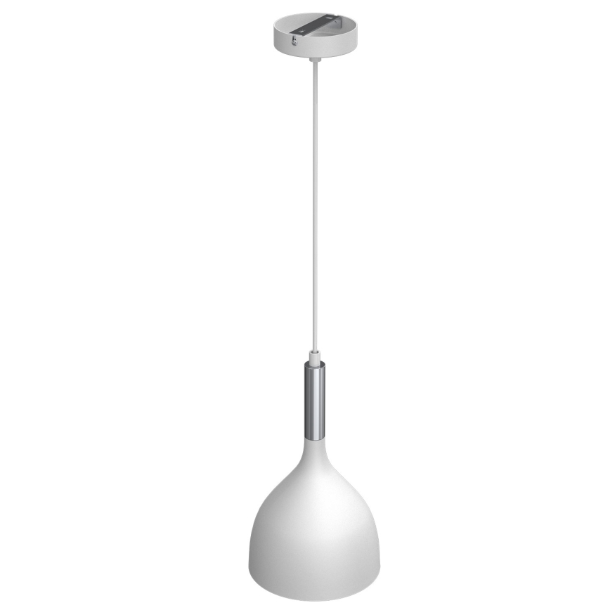 Suspension filaire NOAK 1xE27/15W/230V blanc/chrome brillant