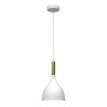Suspension filaire NOAK 1xE27/15W/230V blanc/doré
