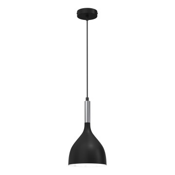 Suspension filaire NOAK 1xE27/15W/230V noir/chrome brillant