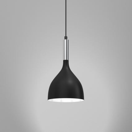 Suspension filaire NOAK 1xE27/15W/230V noir/chrome brillant