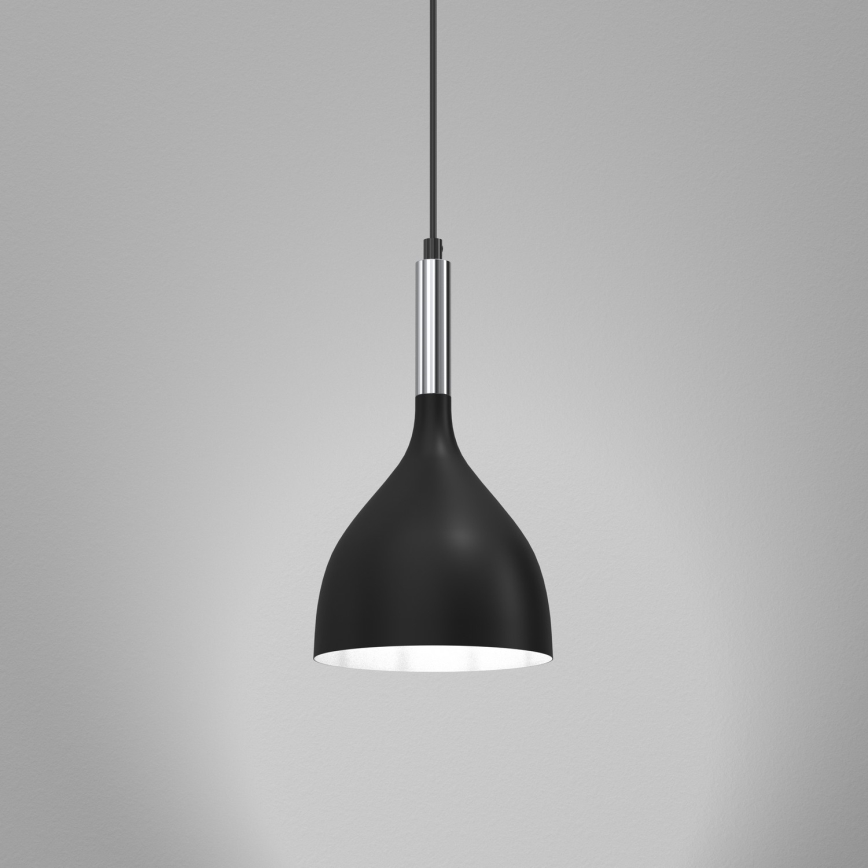Suspension filaire NOAK 1xE27/15W/230V noir/chrome brillant