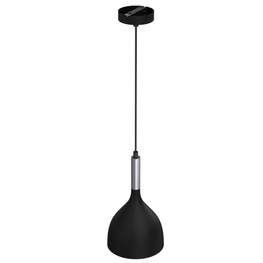Suspension filaire NOAK 1xE27/15W/230V noir/chrome brillant