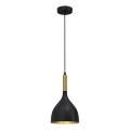 Suspension filaire NOAK 1xE27/15W/230V noir/doré