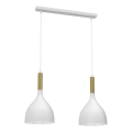 Suspension filaire NOAK 2xE27/15W/230V blanc/doré