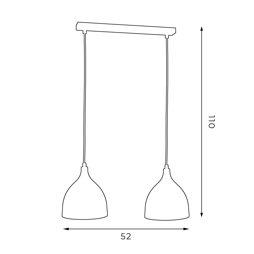 Suspension filaire NOAK 2xE27/15W/230V gris