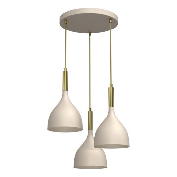 Suspension filaire NOAK 3xE27/15W/230V beige/doré