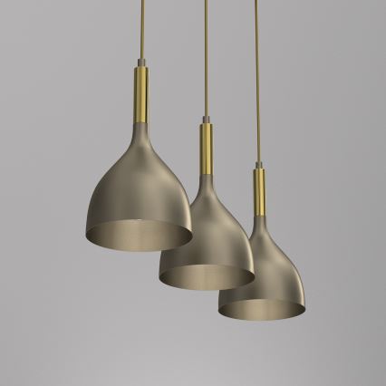 Suspension filaire NOAK 3xE27/15W/230V laiton/doré