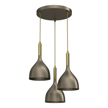 Suspension filaire NOAK 3xE27/15W/230V laiton/doré
