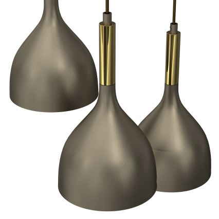 Suspension filaire NOAK 3xE27/15W/230V laiton/doré
