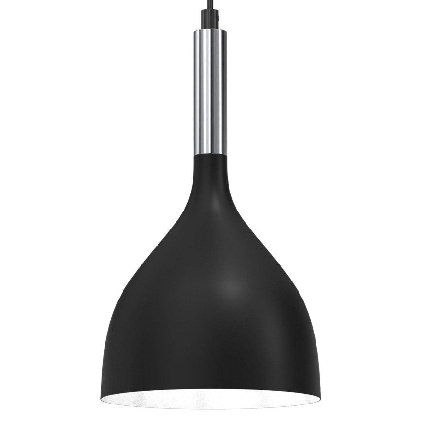 Suspension filaire NOAK 3xE27/15W/230V noir/chrome brillant