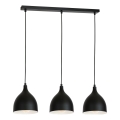 Suspension filaire NOAK 3xE27/15W/230V noir