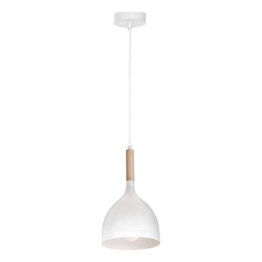 Suspension filaire NOAK WOOD 1xE27/15W/230V blanc/hêtre