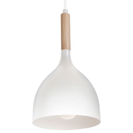 Suspension filaire NOAK WOOD 1xE27/15W/230V blanc/hêtre