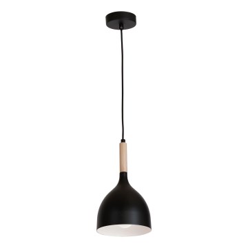 Suspension filaire NOAK WOOD 1xE27/15W/230V noir/hêtre
