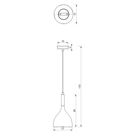 Suspension filaire NOAK WOOD 1xE27/60W/230V