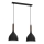 Suspension filaire NOAK WOOD 2xE27/15W/230V noir/hêtre